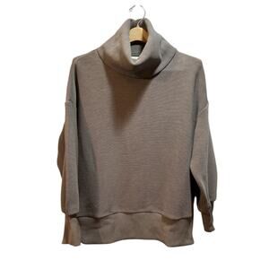 Varley mock turtleneck ribbed oversized brown sweater size XS.  VAR01116